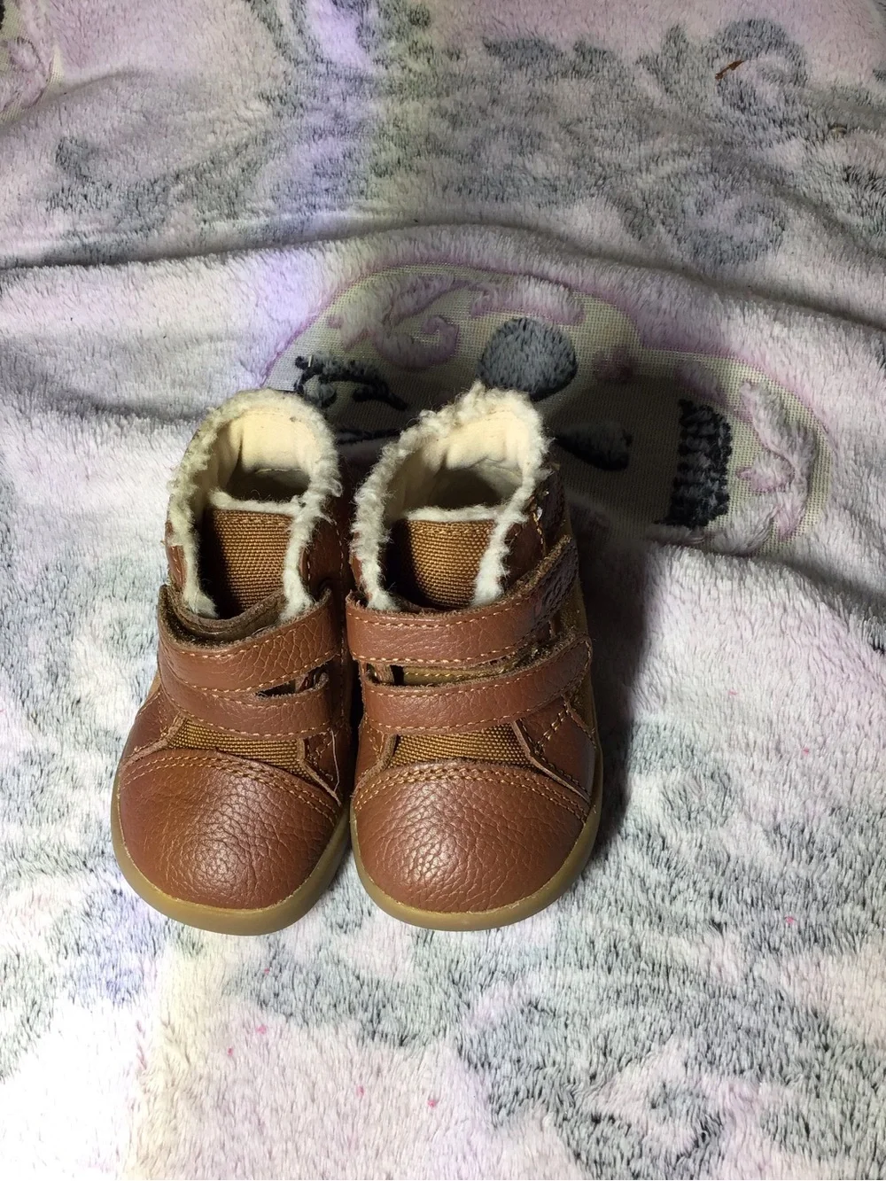 UGG Toddler Brown Faux-Fur Lined Hook-and-Loop Boots